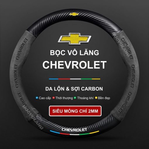 Bọc Vô Lăng Xe Chevrolet Da Lộn & Sợi Carbon Đẳng Cấp, Thời Thượng