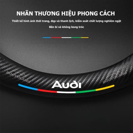 Bọc vô lăng Audi chất liệu Da lộn 3D & sợi Carbon cao cấp