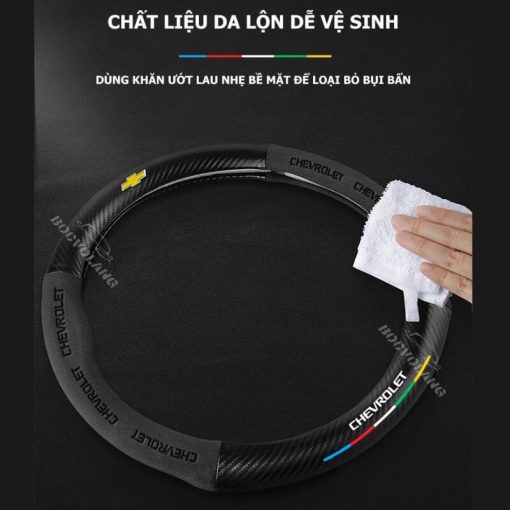 Bọc Vô Lăng Xe Chevrolet Da Lộn & Sợi Carbon Đẳng Cấp, Thời Thượng