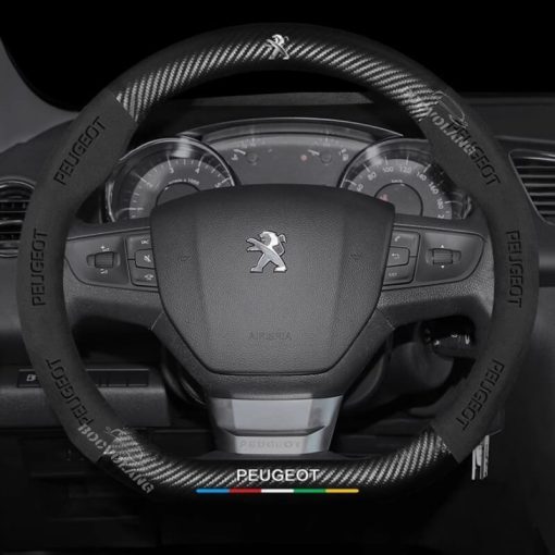 Bọc vô lăng xe Peugeot Da lộn 3D & Sợi carbon cao cấp