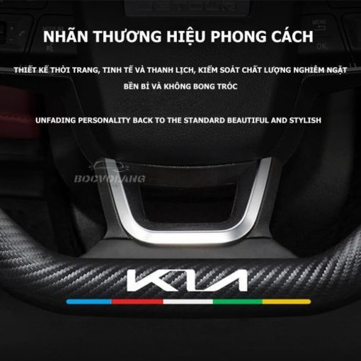 Bọc vô lăng xe KIA Da lộn 3D & Sợi carbon cao cấp