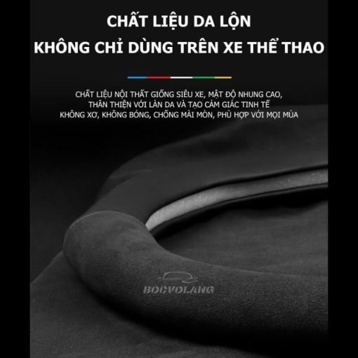 Bọc vô lăng xe KIA Da lộn 3D & Sợi carbon cao cấp