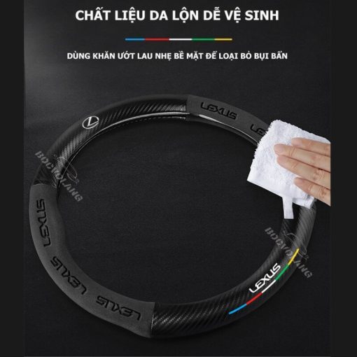 Bọc vô lăng Lexus chất liệu Da lộn 3D & sợi Carbon