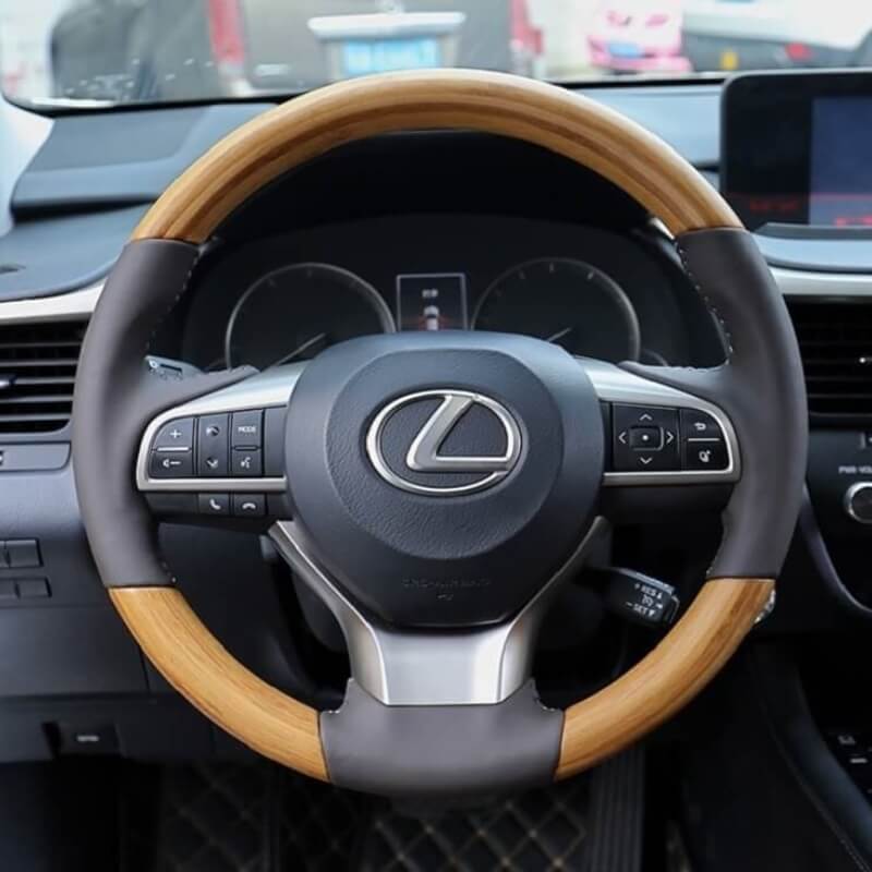 Bọc vô lăng Lexus chất liệu da vân gỗ