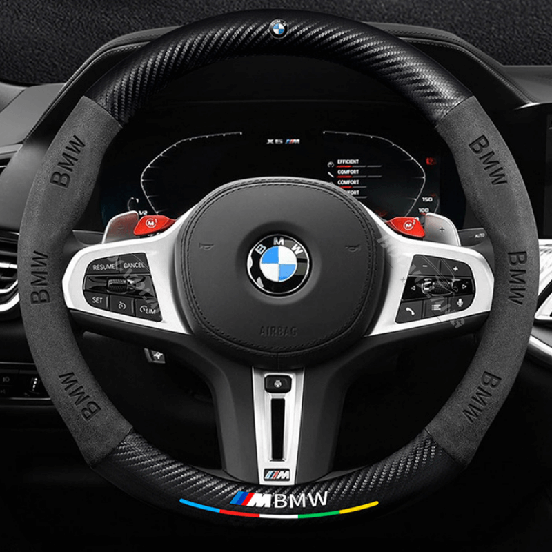 Bọc vô lăng xe BMW Da lộn 3D & Sợi carbon cao cấp