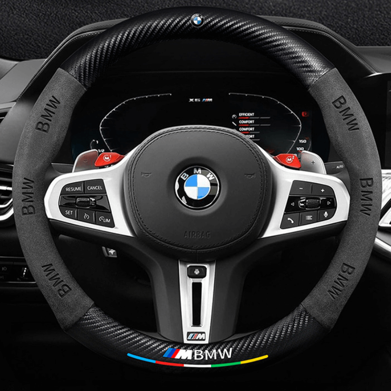 Bọc vô lăng xe ô tô BMW da lộn & sợi carbon cao cấp