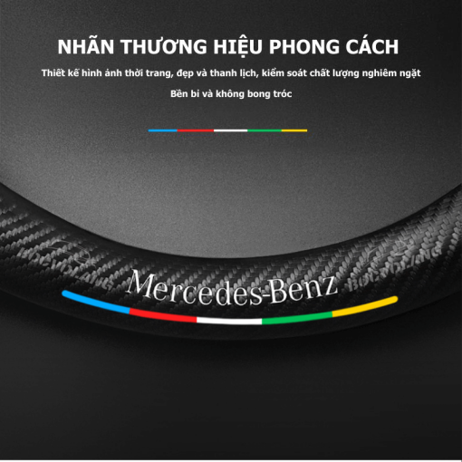 Bọc vô lăng xe Mercedes Da lộn 3D & Sợi carbon chính hãng